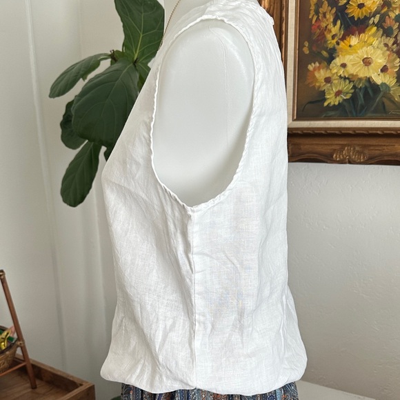 Quince Classic White Linen Top - Picture 3 of 6